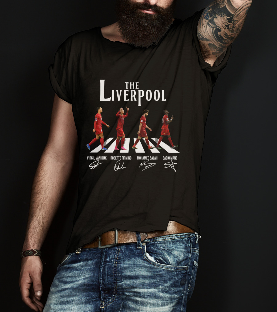 The Liverpool Abbey Road Virgil Van Dijk Roberto Firmino Mohamed Salah Sadio Mane Signature T-Shirt