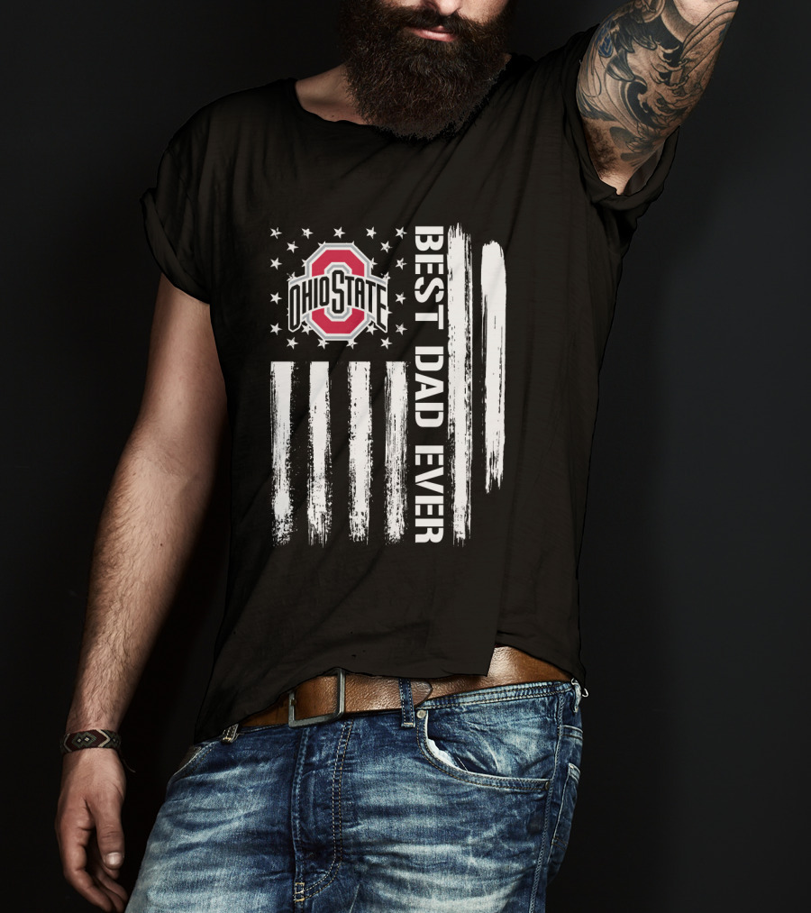Ohio State Best Dad Ever Flag T-Shirt