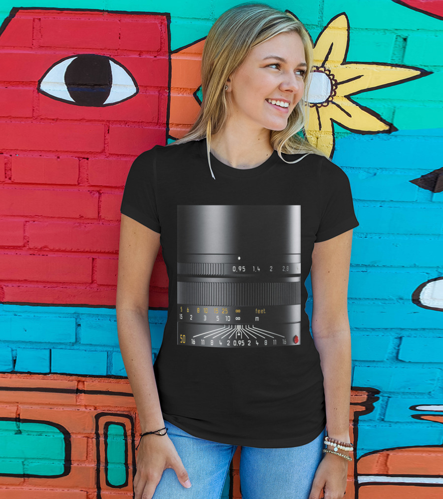 Photographer Camera Lens Detail 50mm 0.95 Aperture Measurement T-Shirt