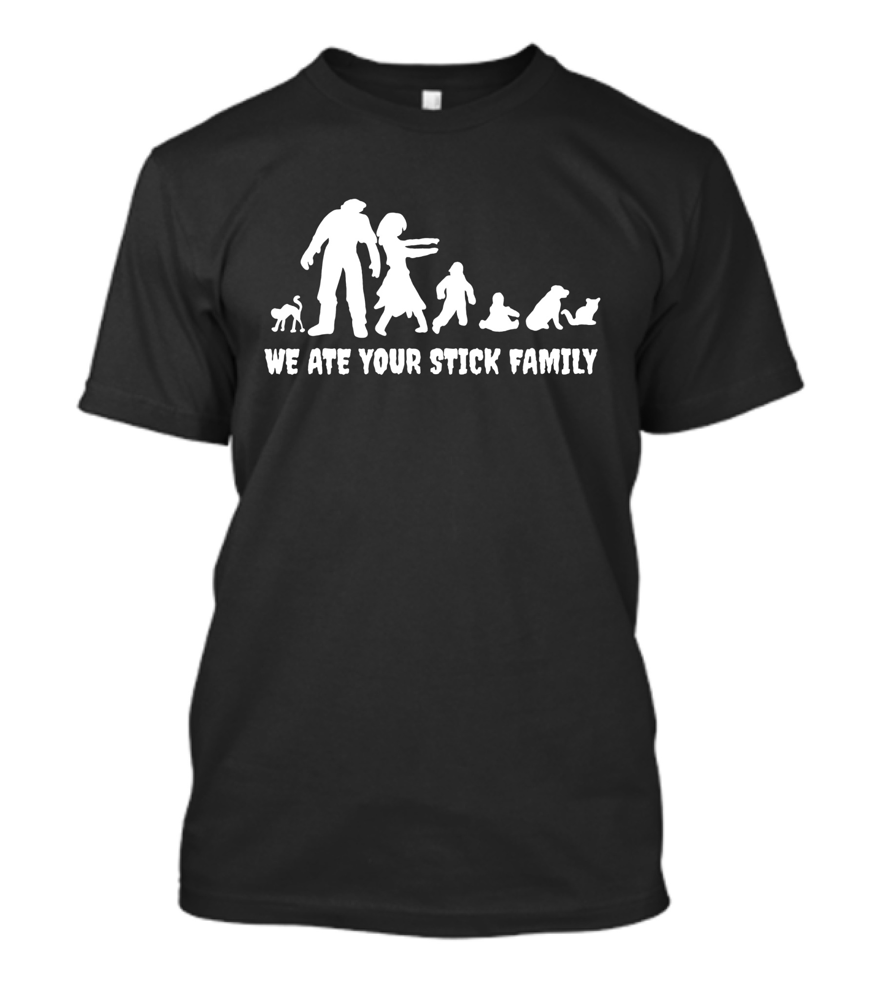 We Ate Your Stick Family Zombie Figures And Dogs T-Shirt