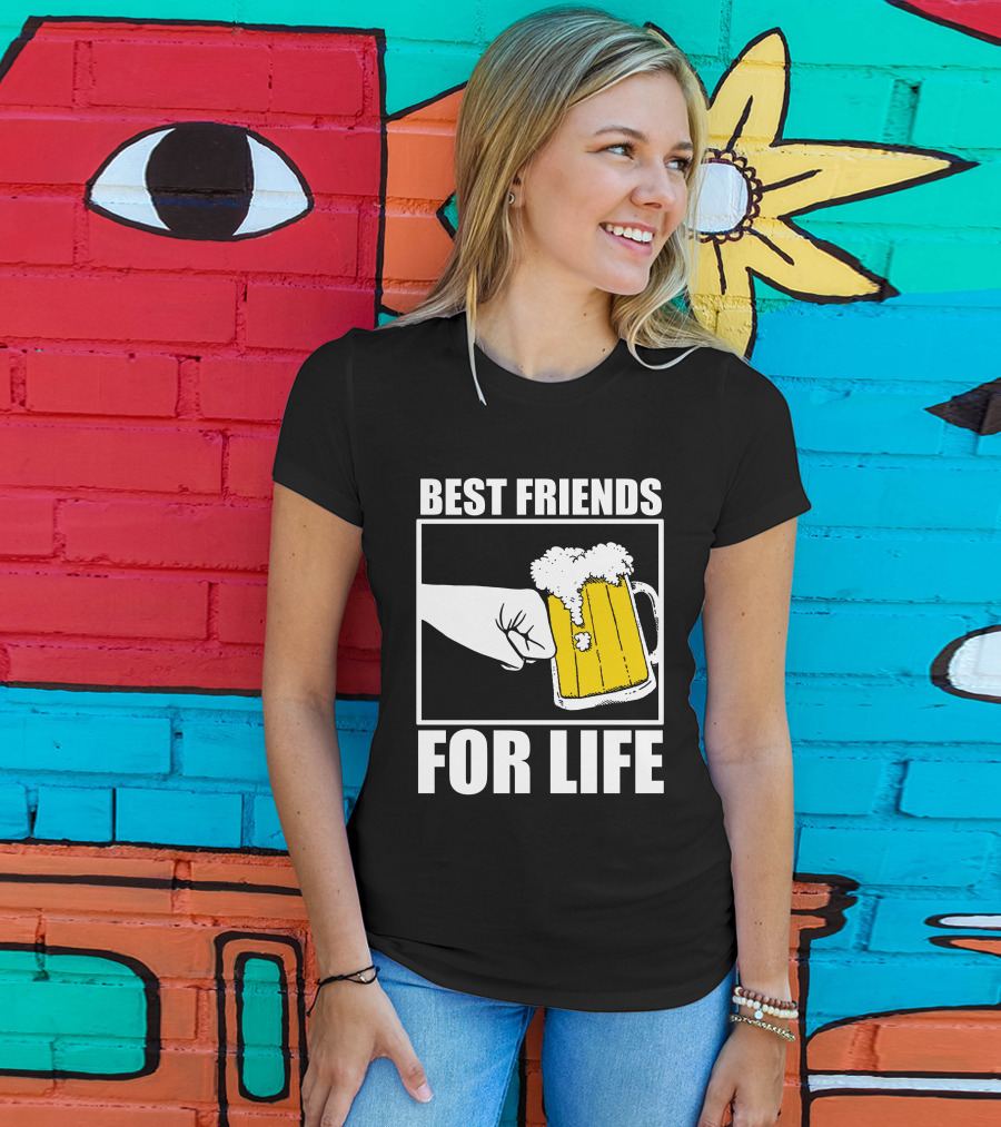 Best Friends For Life Beer Mug Fist Bump T-Shirt
