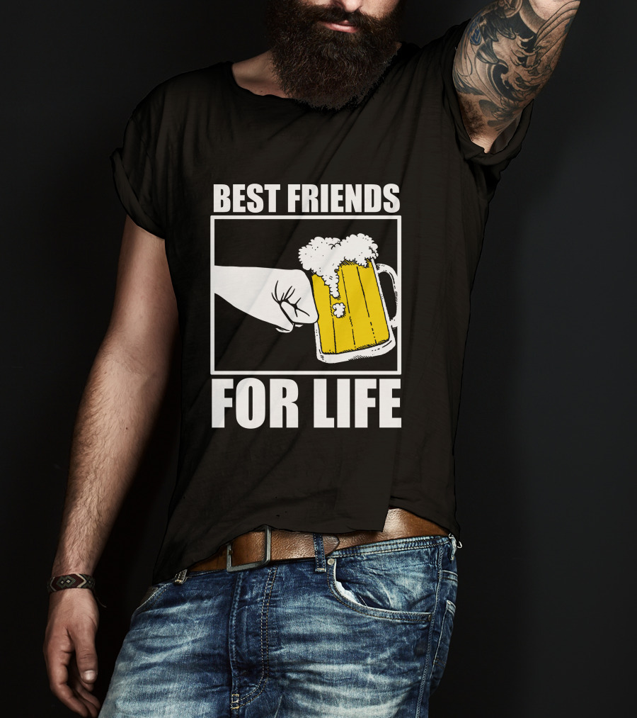 Best Friends For Life Beer Mug Fist Bump T-Shirt