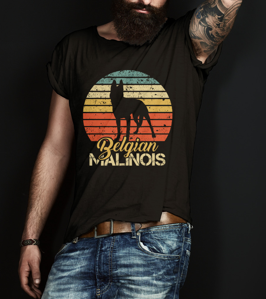 Retro Sunset Belgian Malinois T-Shirt