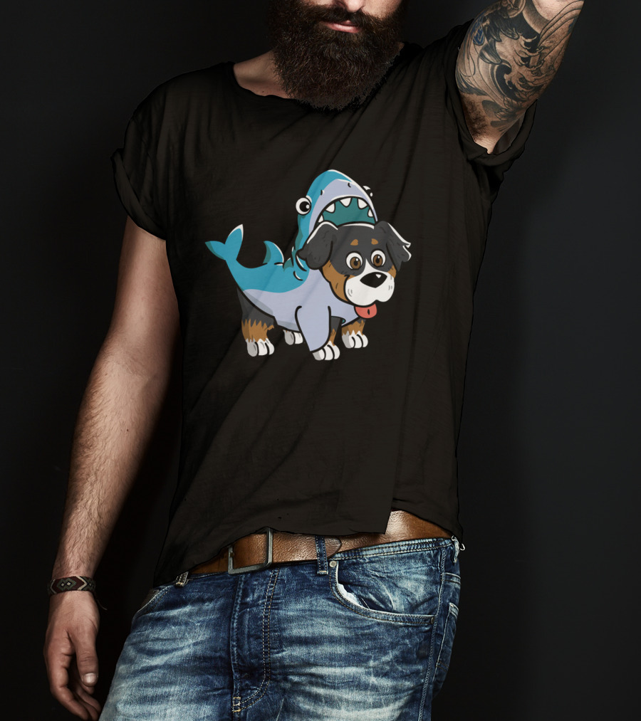 Bernese Mountain Dog In Shark Costume Fun T-Shirt