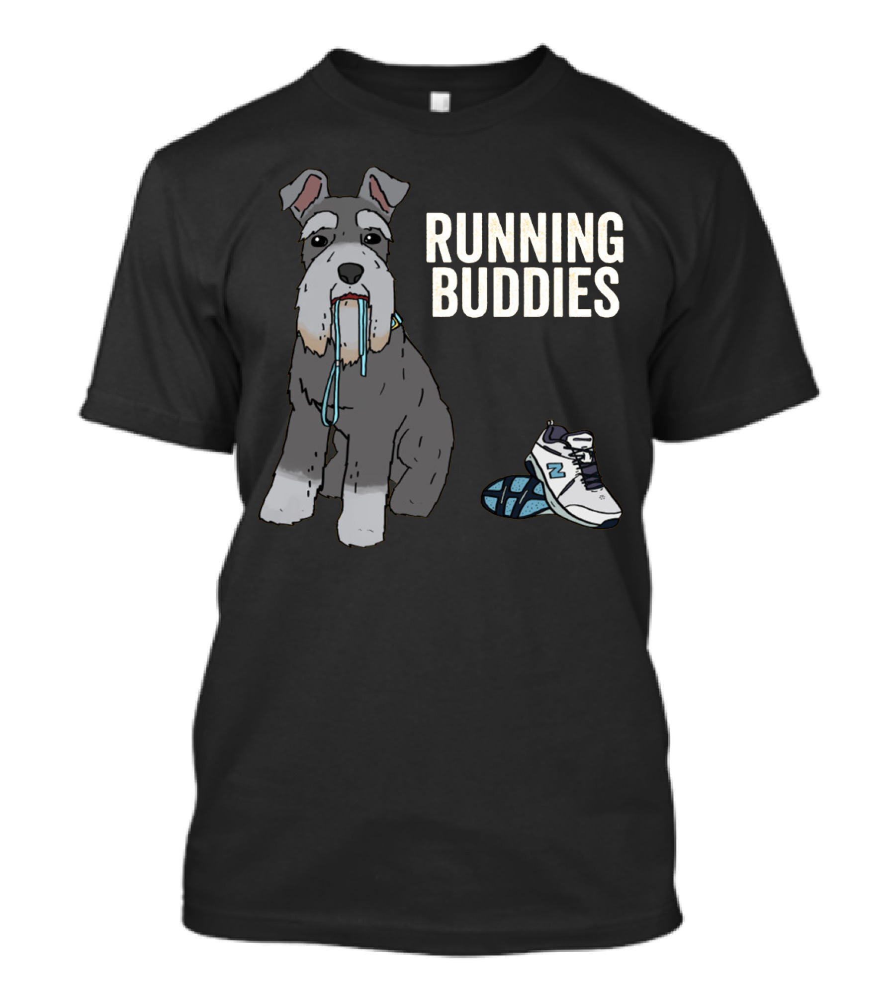 Schnauzer Running Buddies With Athletic Shoes And Laces T-Shirt