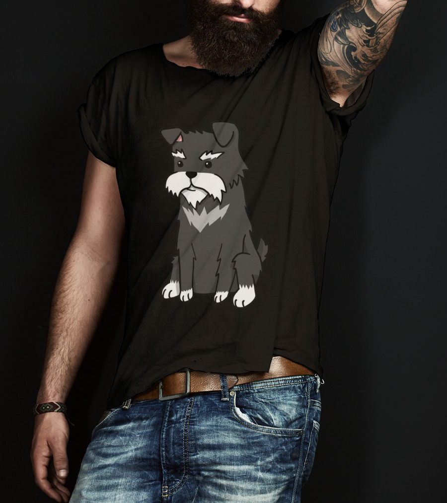 Schnauzer Cartoon Style Cute Dog T-Shirt