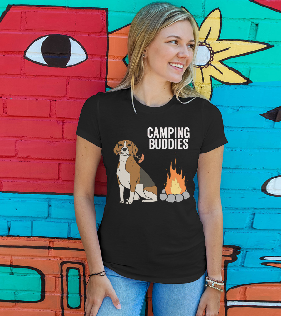 Campground Adventure With Beagle And Campfire Buddies T-Shirt
