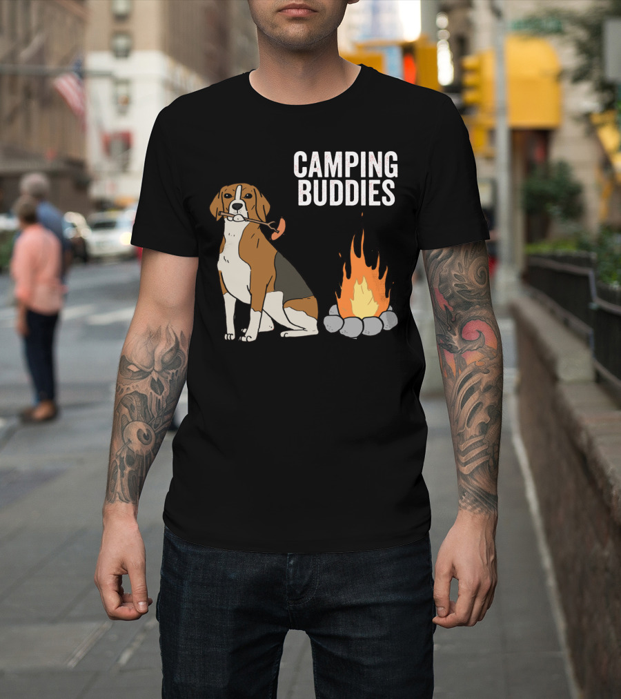 Campground Adventure With Beagle And Campfire Buddies T-Shirt