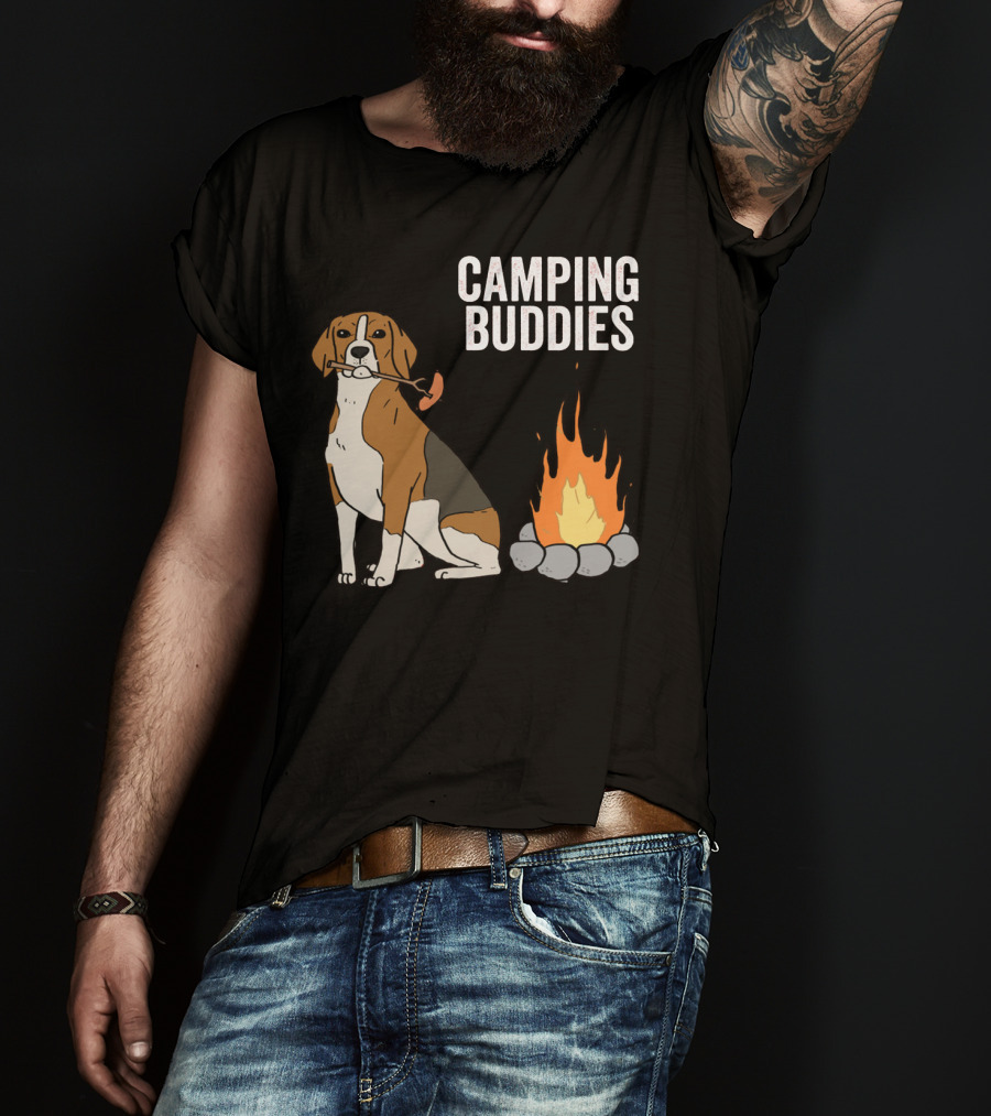 Campground Adventure With Beagle And Campfire Buddies T-Shirt