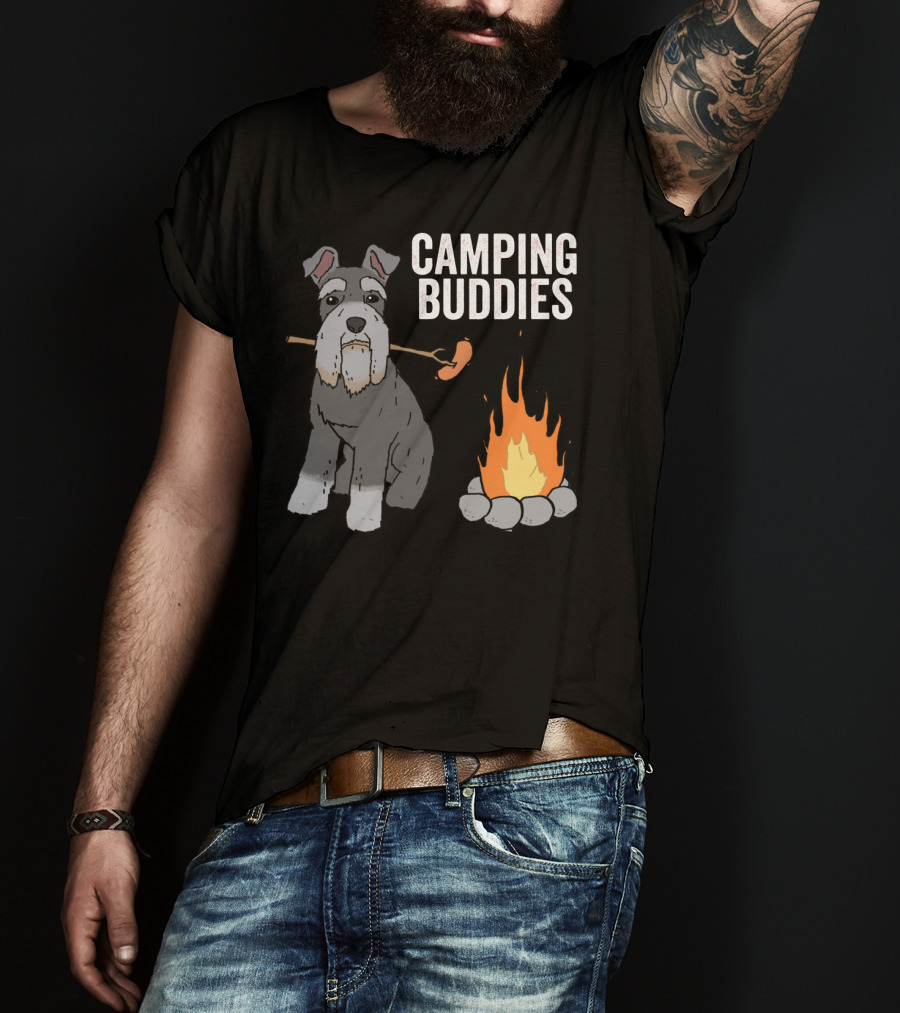 Schnauzer And Campfire Fun: Camping Buddies Delight T-Shirt