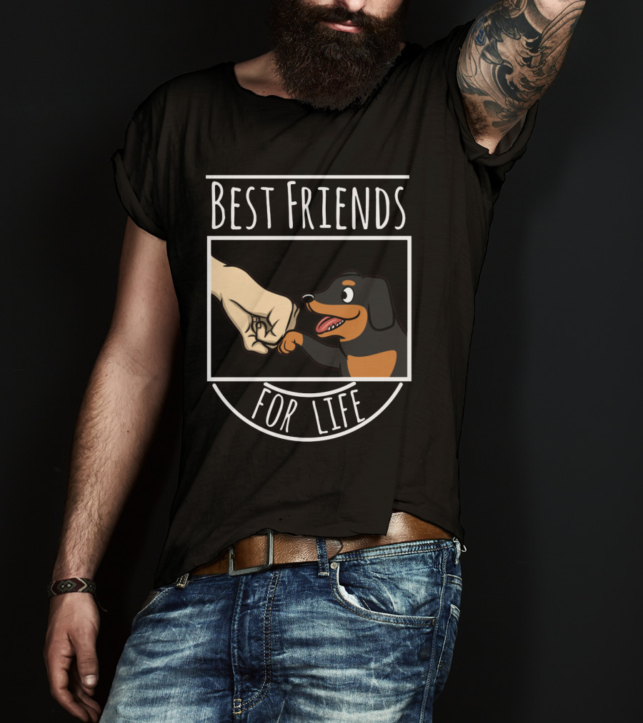 Best Friends For Life Dachshund Fist Bump Fun T-Shirt