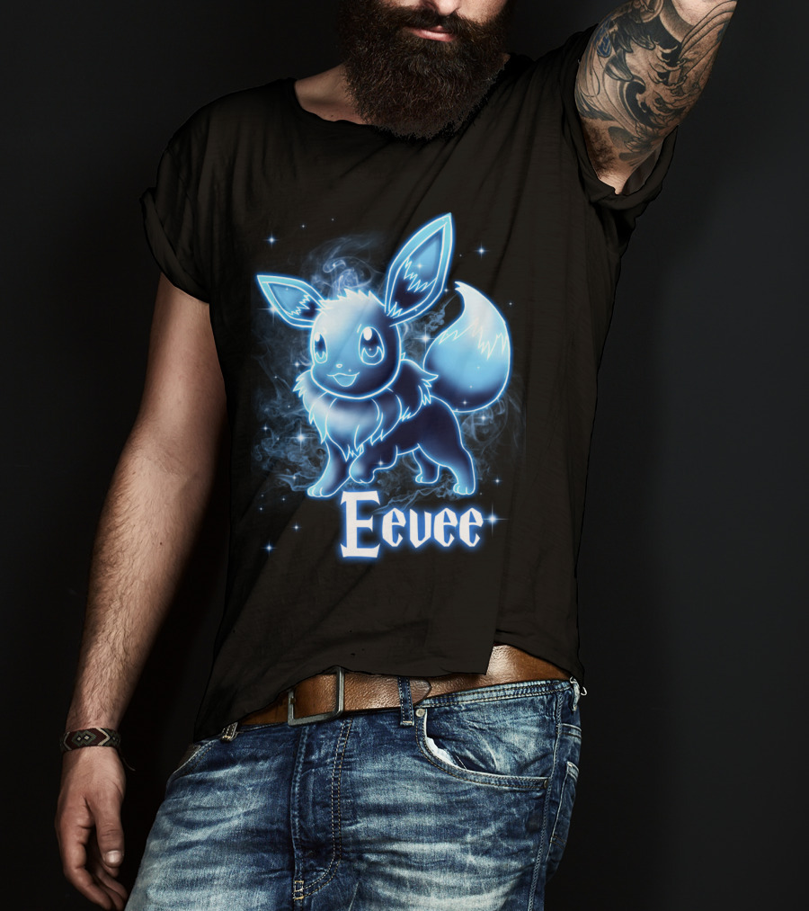 Eevee Pokemon Patronus Neon Glow Effect T-Shirt