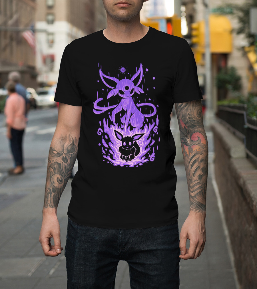 Evolution Pokemon Espeon Eevee Transformation T-Shirt