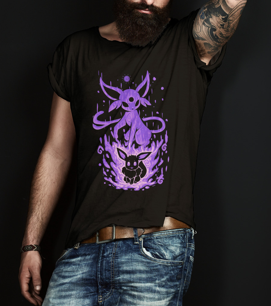 Evolution Pokemon Espeon Eevee Transformation T-Shirt