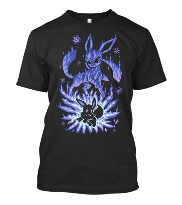 Evolution Pokemon Glaceon Ice Form Transformation T-Shirt