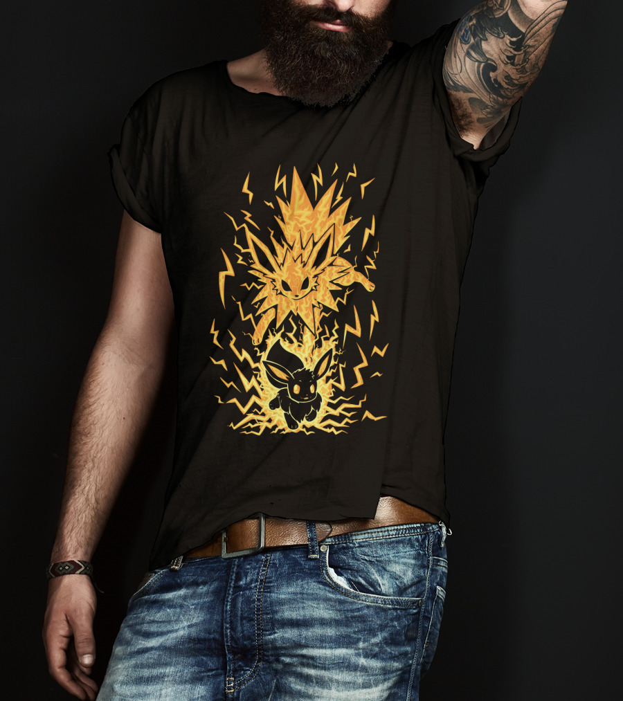 Evolution Pokemon Jolteon Electric Eevee Transformation T-Shirt