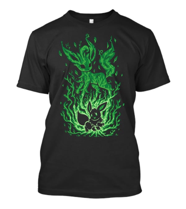 Evolution Pokemon Leafeon Eevee Flames Transformation T-Shirt