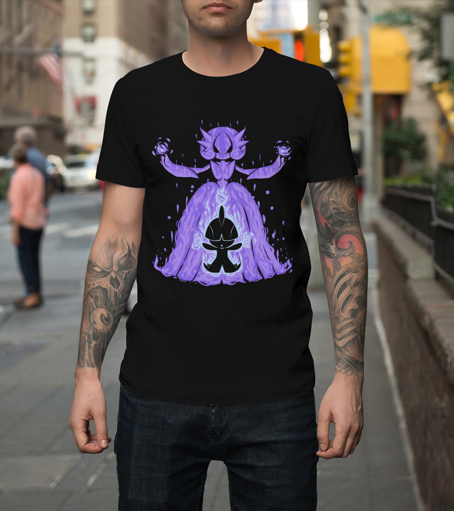 Evolution Pokemon Mega Gardevoir With Purple T-Shirt