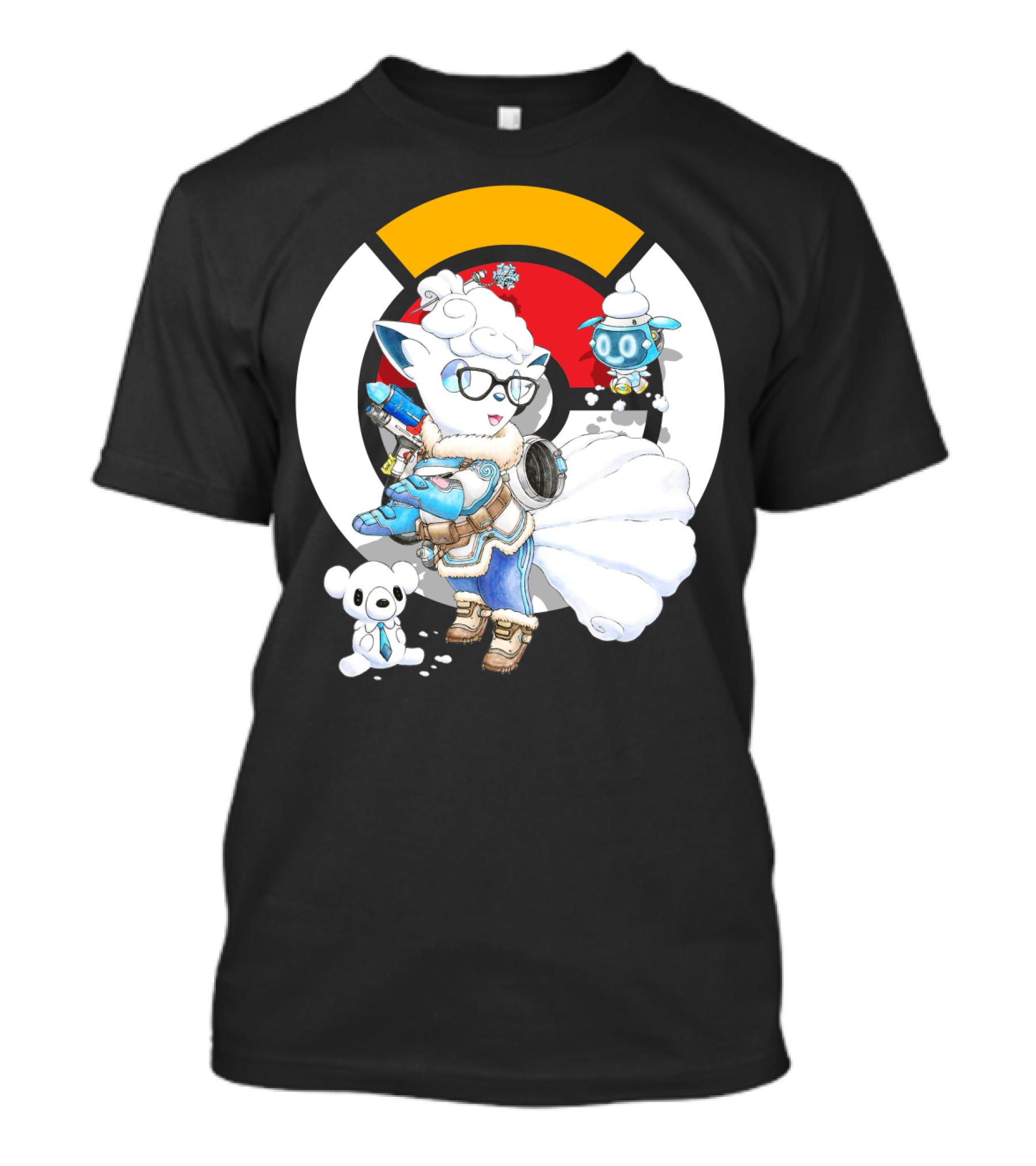 Pokemon X Overwatch Alolan Vulpix With Mei Winter T-Shirt