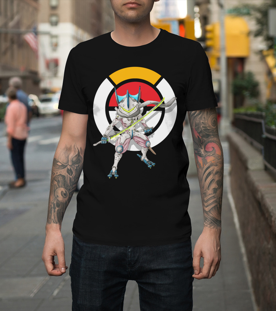 POKEMON OVERWATCH GRENINJA GENJI Crossover Fusion T-Shirt