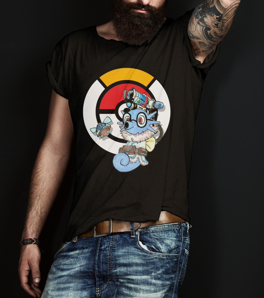 POKEMON X HORSEA MAY Crossover With Hat Glasses Backpack And Poké Ball T-Shirt