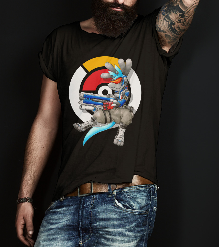 Pokemon X Overwatch Lucario X Soldier T-Shirt