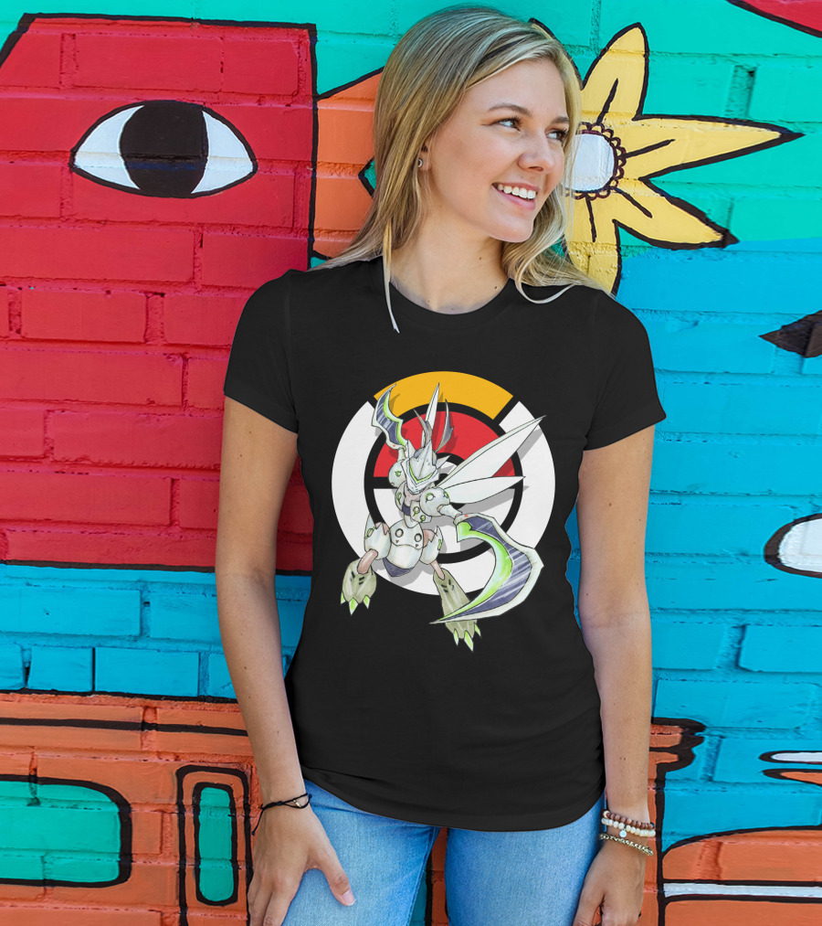 POKEMON X OVER SCYTHER X GENJI Logo Collaboration With Iconic Fusion Character T-Shirt
