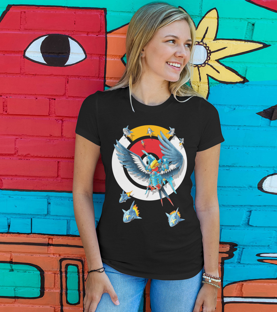 Pokemon Swellow Pharah Battle Symbols Sharks Circle T-Shirt