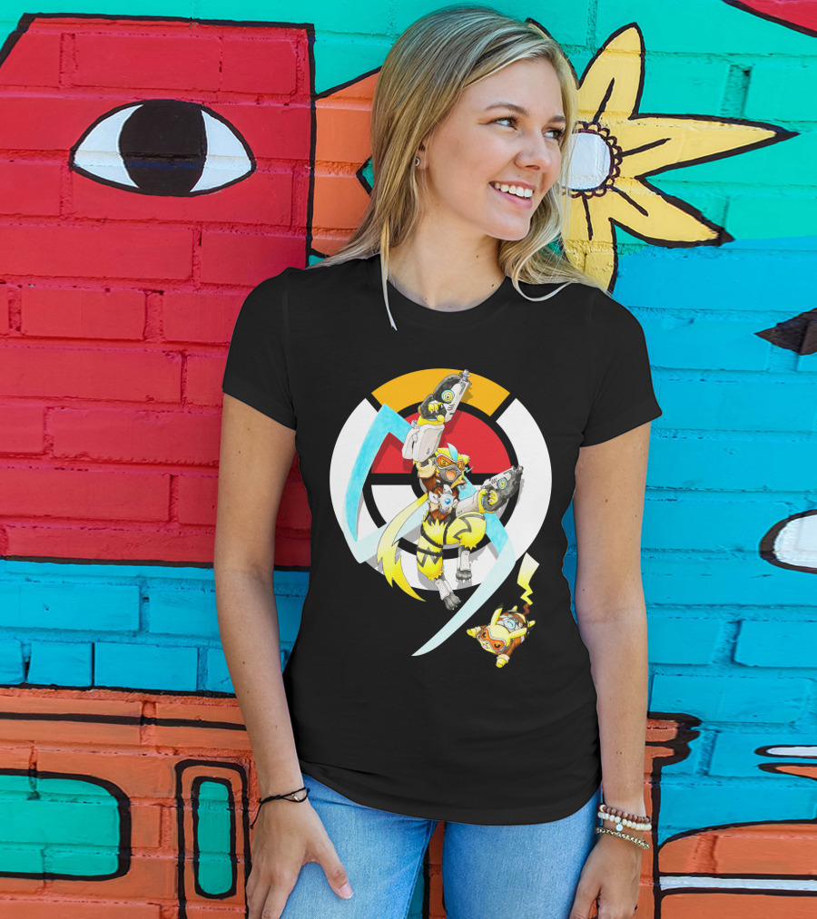 Pokemon X Zeraora X Pikachu Overwatch Style Battle T-Shirt