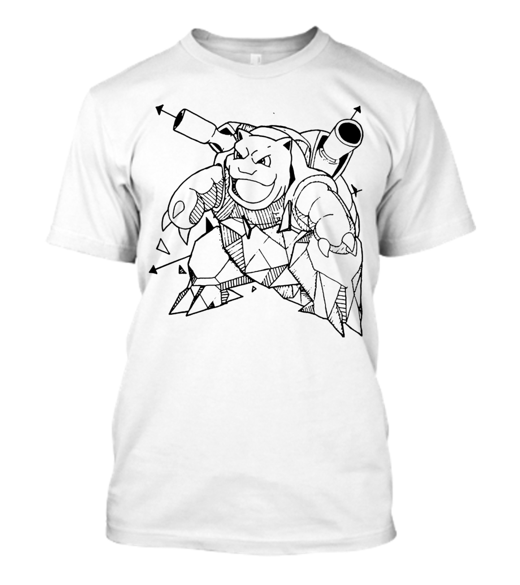 Geometric Pokemon Blastoise Crystalline Structure T-Shirt