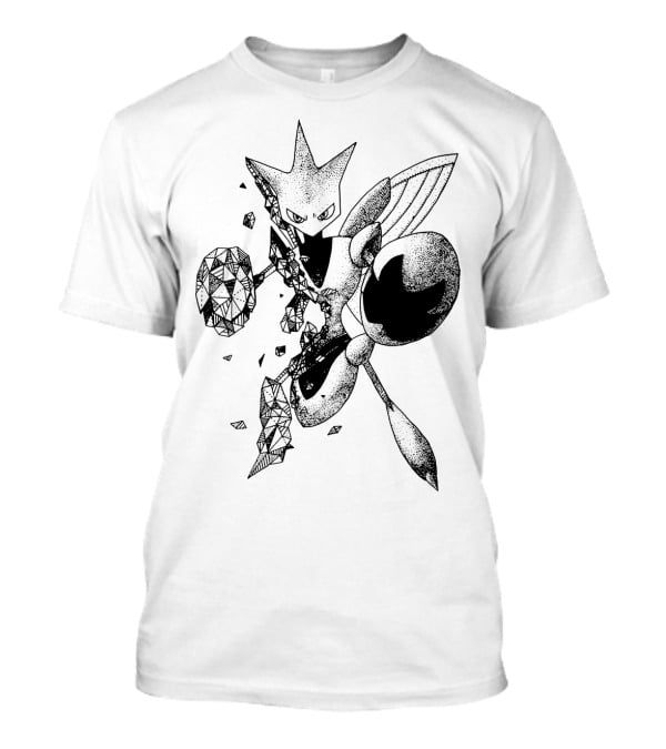 Geometric Scizor Pokemon Dotted T-Shirt
