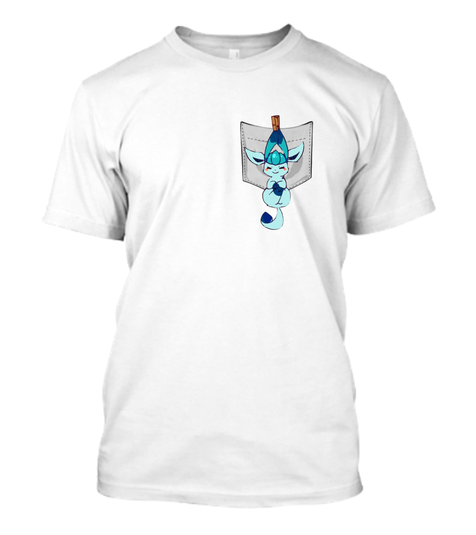 Glaceon Pokemon Pocket Cute Ice Type Creature Playful T-Shirt