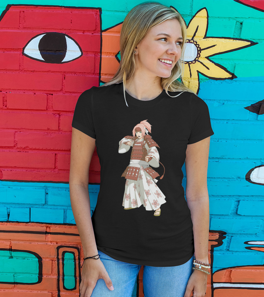 Sakura Samurai Cherry Blossom Warrior Kimono Armor T-Shirt