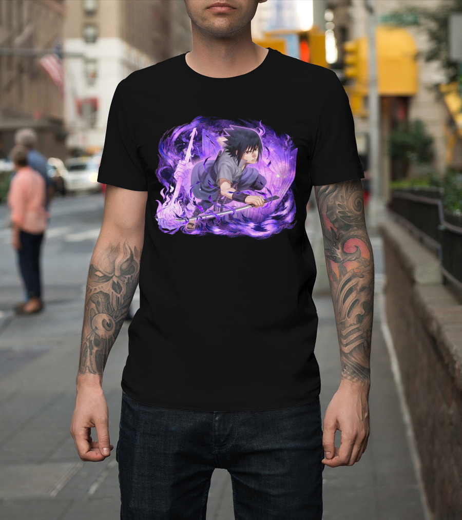Sasuke Uchiha Purple Chakra Sword T-Shirt