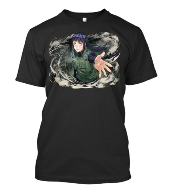 Hinata Hyuga Hand Reaching Anime Character In Swirling T-Shirt