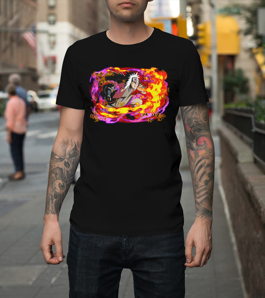 Jiraiya Fire And Magic Aura Ninja Character T-Shirt