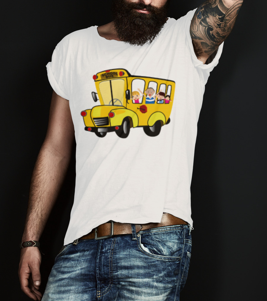 Cheerful School Bus Ride Back To School With Kids T-Shirt