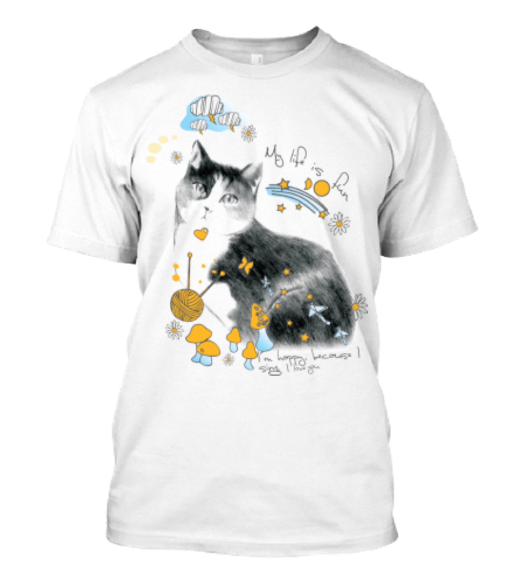 My Life Is Fun I'm Happy Because I Smile Kitty T-Shirt
