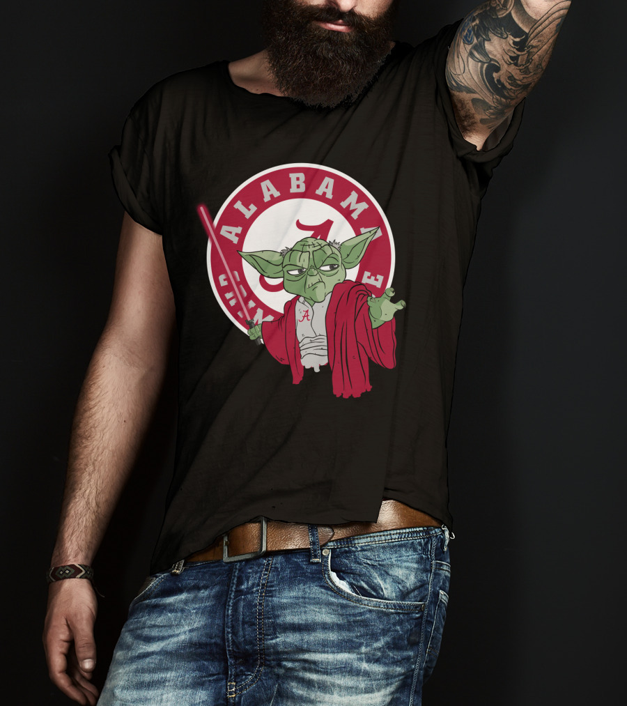 Alabama Crimson Tide Yoda With Lightsaber T-Shirt