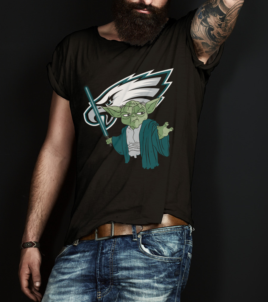 Eagles Yoda Lightsaber Star Wars Philadelphia Football T-Shirt