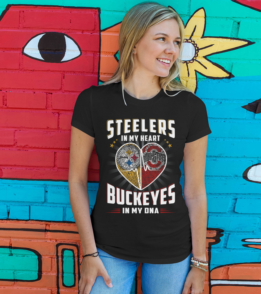 Steelers IN My Heart Buckeyes IN My Dna T-Shirt