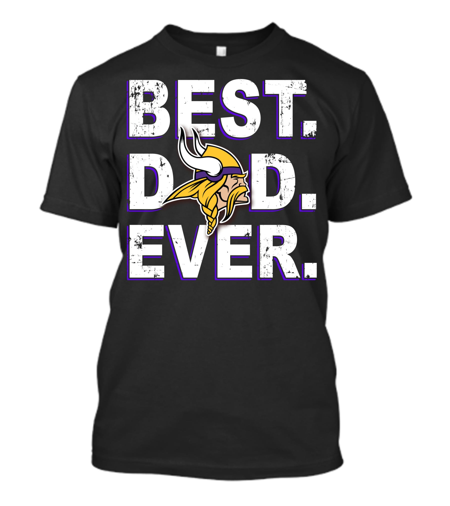 Best Dad Ever Minnesota Vikings Fan Tribute T-Shirt