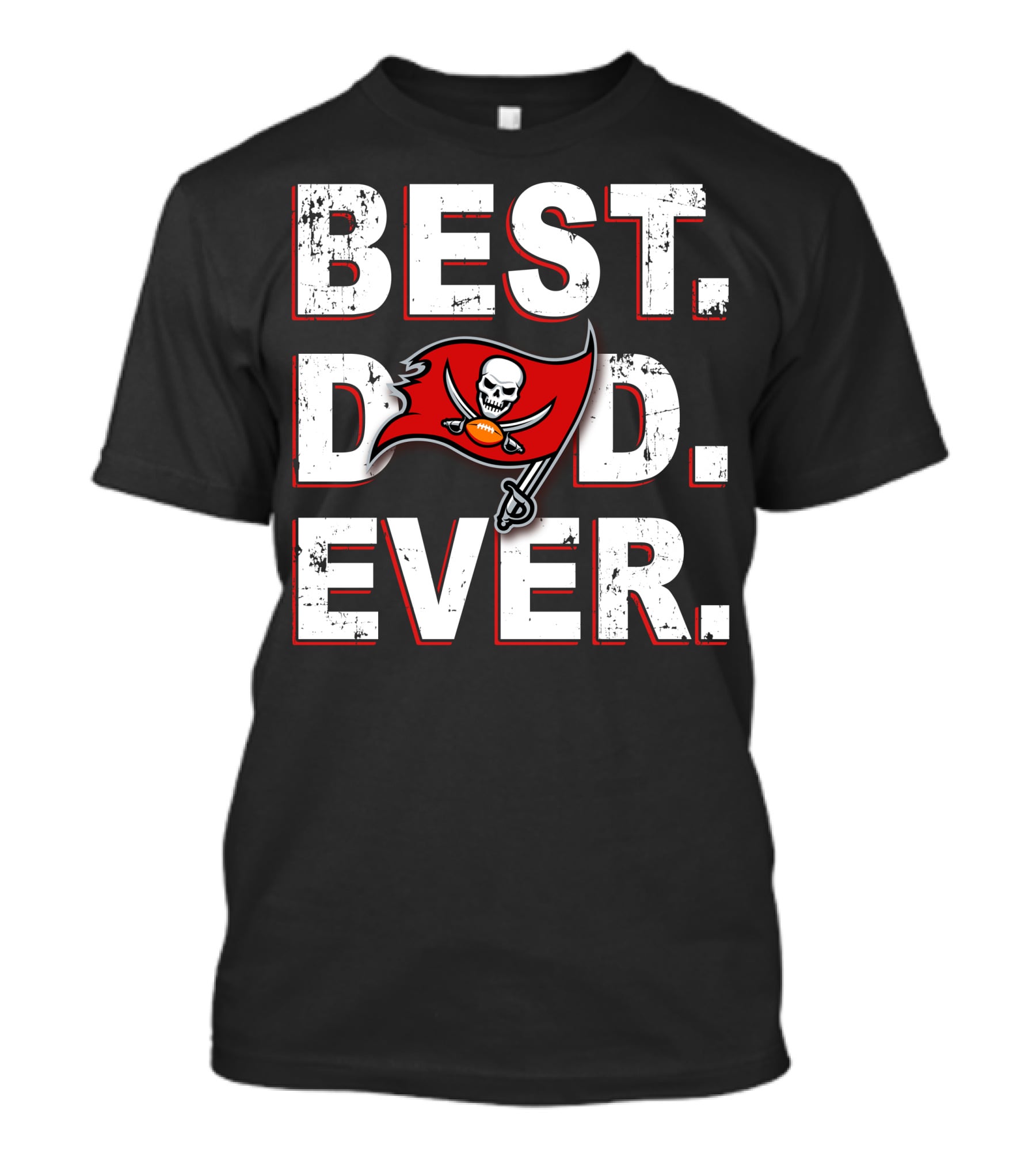 Best Dad Ever Tampa Bay Buccaneers Skull Flag T-Shirt