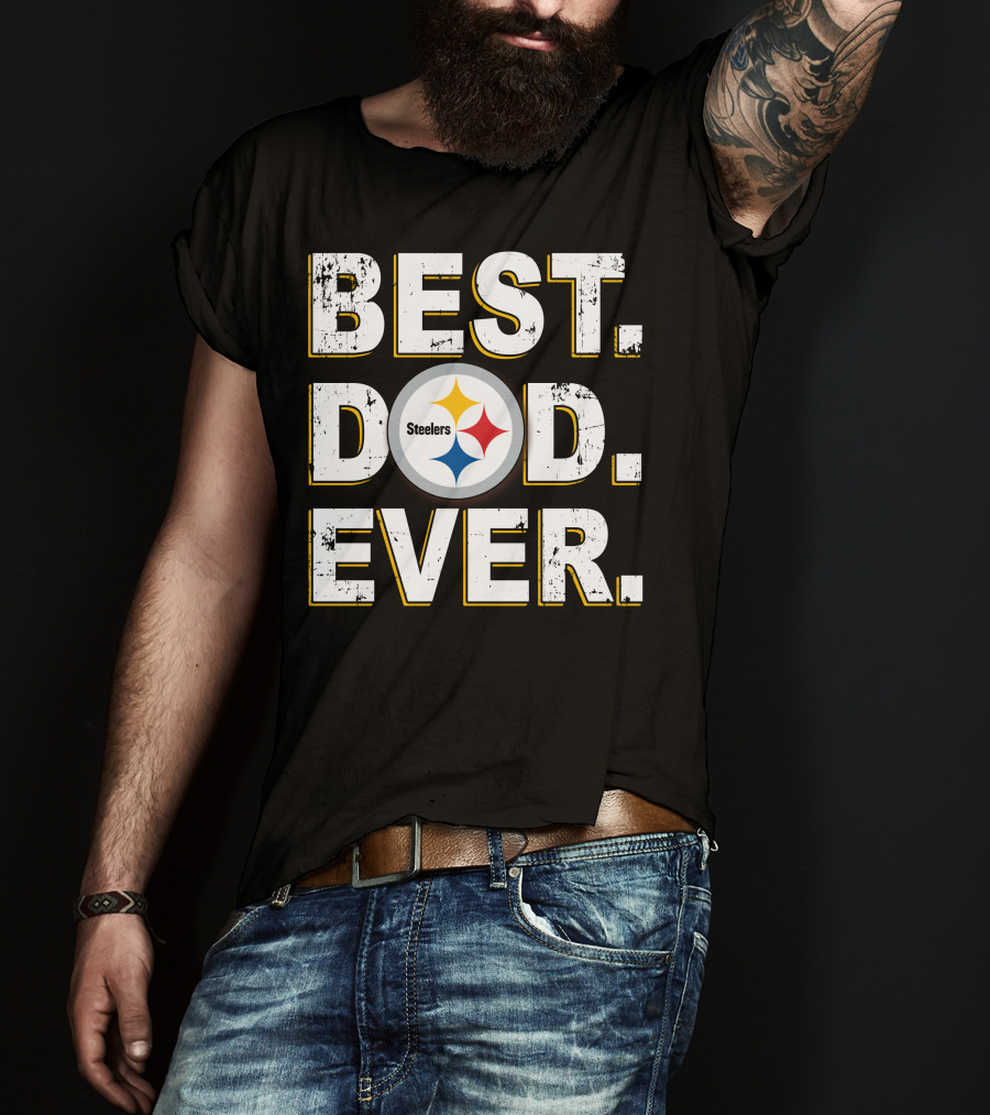BEST DAD EVER Steelers Football Fan T-Shirt