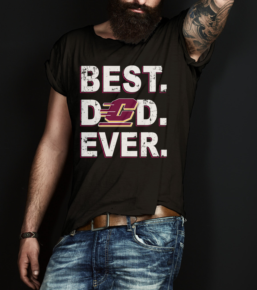 Best Dad Ever Central Michigan Chippewas T-Shirt