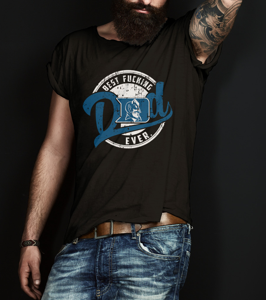 Best Dad Ever Devils Blue Icon Emblem T-Shirt