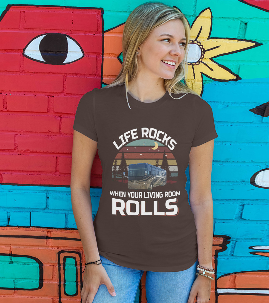 Life Rocks When Your Living Room Rolls Tiffin Motorhomes Allegro Bus T-Shirt