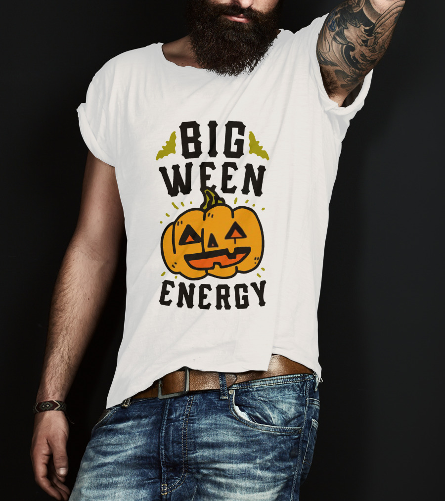Big Ween Energy Pumpkin Halloween Jack-O'-Lantern T-Shirt
