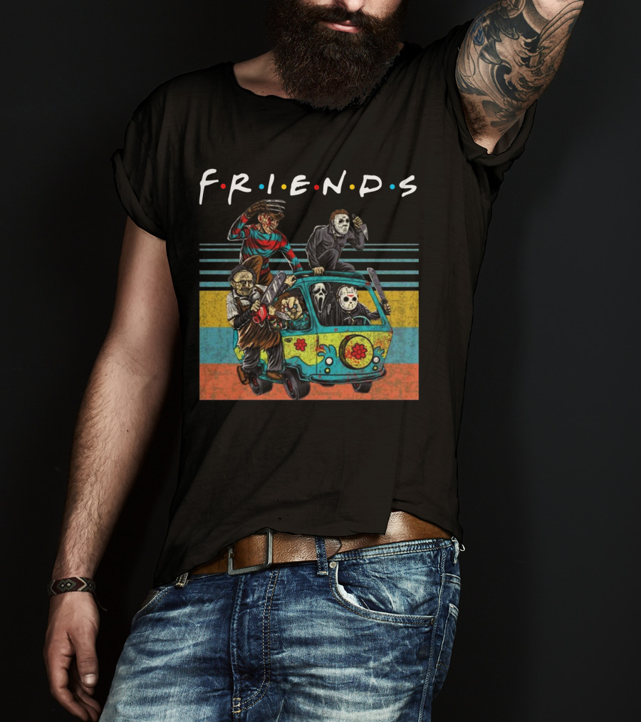 Boom Style Horror Friends In Mystery Van T-Shirt