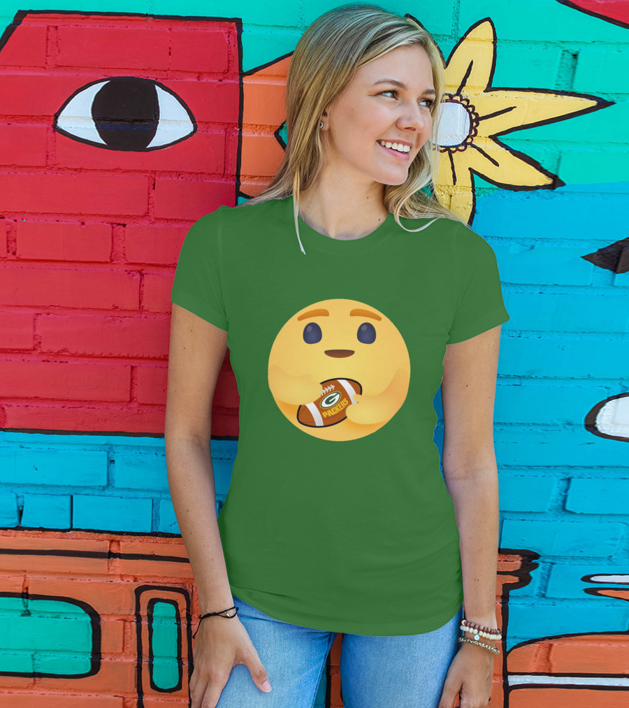 Care Emoji Hugs Green Bay Packers Football T-Shirt